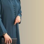 Navy Blue Pleated