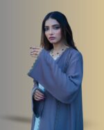 Light purple Pleated Abaya - Image 3